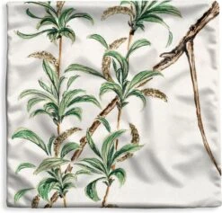 Kussenhoes 50x50 Cm - Vintage - Bladeren - Japans - Katoen / Polyester - Voor Binnen