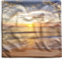 Kussenhoes 40x40 Cm - Strand - Zonsondergang - Zee - Katoen / Polyester - Voor Binnen