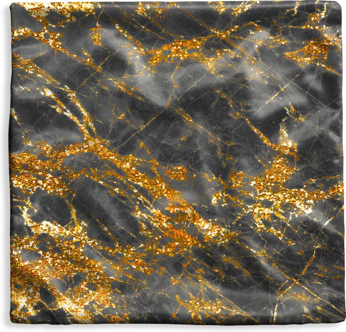 Kussenhoes 50x50 Cm - Marmer - Goud - Zwart - Chic - Katoen / Polyester - Voor Binnen 3 Kussenhoes 50x50 Cm - Marmer - Goud - Zwart - Chic - Katoen / Polyester - Voor Binnen