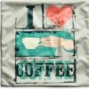 Kussenhoes 40x40 Cm - Koffie - Quotes - Retro - Koffiekop - Katoen / Polyester - Voor Binnen