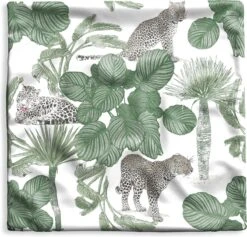 Kussenhoes 50x50 Cm - Luipaard - Bladeren - Patroon - Katoen / Polyester - Voor Binnen