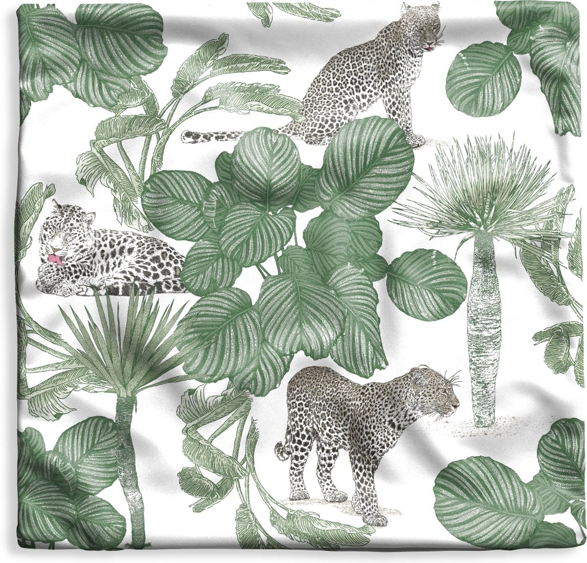 Kussenhoes 50x50 Cm - Luipaard - Bladeren - Patroon - Katoen / Polyester - Voor Binnen 3 Kussenhoes 50x50 Cm - Luipaard - Bladeren - Patroon - Katoen / Polyester - Voor Binnen