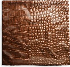 Kussenhoes 60x60 Cm - Het Bruine Leder Van Een Krokodil - Katoen / Polyester - Voor Binnen