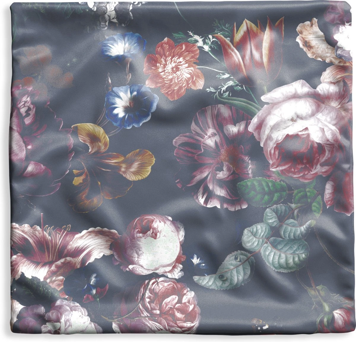 Kussenhoes 40x40 Cm - Bloemen - Tuin - Blauw - Katoen / Polyester - Voor Binnen 3 Kussenhoes 40x40 Cm - Bloemen - Tuin - Blauw - Katoen / Polyester - Voor Binnen