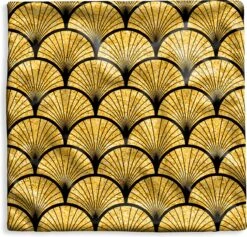 Kussenhoes 40x40 Cm - Gouden Patroon - Katoen / Polyester - Voor Binnen