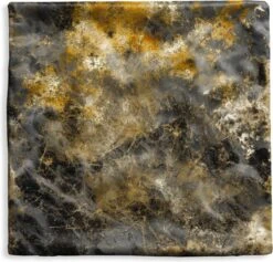 Kussenhoes 45x45 Cm - Marmer - Goud - Zwart - Katoen / Polyester - Voor Binnen