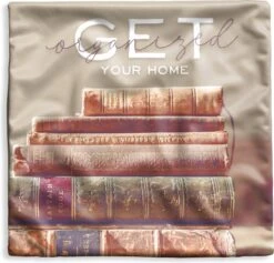 Kussenhoes 40x40 Cm - Quote - Boeken - Wit - Katoen / Polyester - Voor Binnen