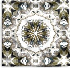 Kussenhoes 50x50 Cm - Zwart Wit Gekleurde Mandala - Katoen / Polyester - Voor Binnen