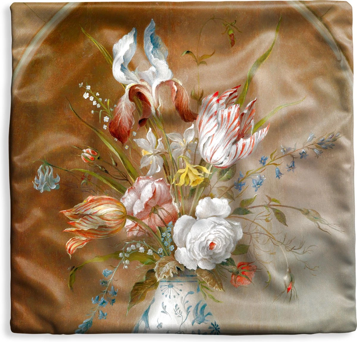 Kussenhoes 40x40 Cm - Bloemstilleven - Balthasar Van Der Ast - Schilderij - Katoen / Polyester - Voor Binnen 3 Kussenhoes 40x40 Cm - Bloemstilleven - Balthasar Van Der Ast - Schilderij - Katoen / Polyester - Voor Binnen