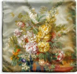 Kussenhoes 45x45 Cm - Grote Vaas Met Bloemen - Josep Mirabent - Schilderij - Katoen / Polyester - Voor Binnen