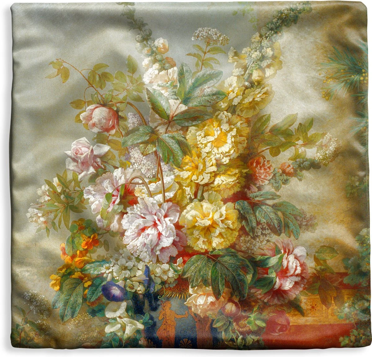Kussenhoes 50x50 Cm - Grote Vaas Met Bloemen - Josep Mirabent - Schilderij - Katoen / Polyester - Voor Binnen 3 Kussenhoes 50x50 Cm - Grote Vaas Met Bloemen - Josep Mirabent - Schilderij - Katoen / Polyester - Voor Binnen