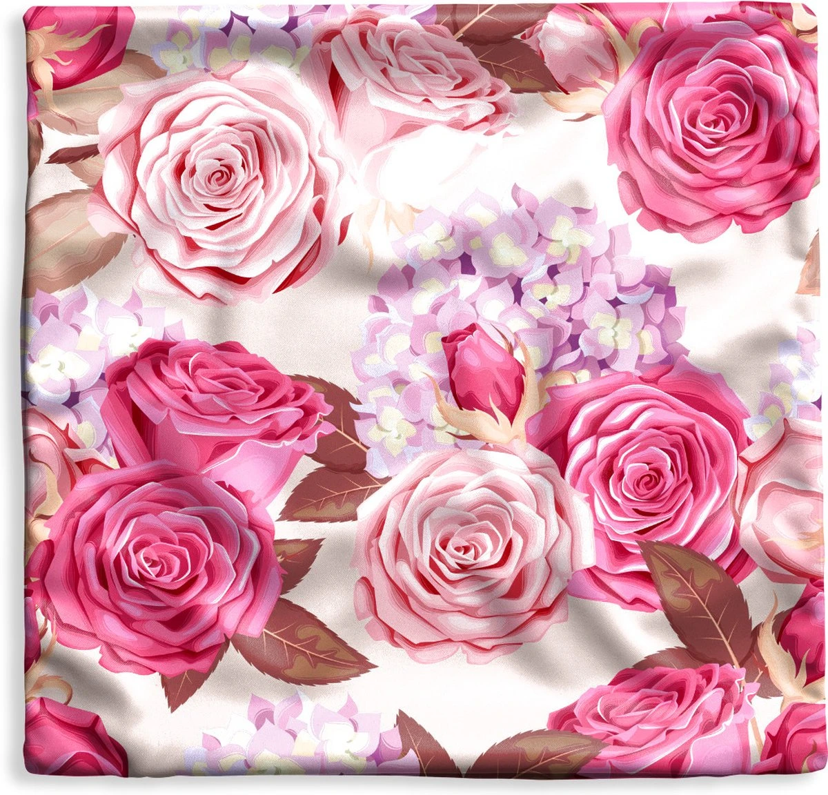 Kussenhoes 40x40 Cm - Bloemen - Rozen - Roze - Katoen / Polyester - Voor Binnen 3 Kussenhoes 40x40 Cm - Bloemen - Rozen - Roze - Katoen / Polyester - Voor Binnen