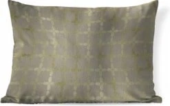 Sierkussens - Kussen - Luxe Patroon Van Lichtgouden Vierkanten Tegen Een Grijze Achtergrond - 60x40 Cm - Kussen Van Katoen