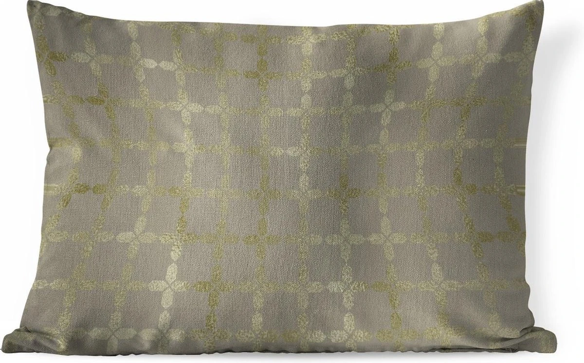 Sierkussens - Kussen - Luxe Patroon Van Lichtgouden Vierkanten Tegen Een Grijze Achtergrond - 60x40 Cm - Kussen Van Katoen 3 Sierkussens - Kussen - Luxe Patroon Van Lichtgouden Vierkanten Tegen Een Grijze Achtergrond - 60x40 Cm - Kussen Van Katoen