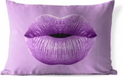 Buitenkussens - Lippen - Pastel - Paars - 60x40 Cm - Weerbestendig