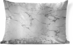 Sierkussens - Kussen - Zwarte Patronen Door Wit Marmer - 50x30 Cm - Kussen Van Katoen -Pillowmonkey 1200x746