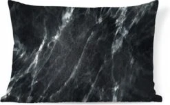 Sierkussens - Kussen - Marmer Textuur Wit Op Zwart - 50x30 Cm - Kussen Van Katoen -Pillowmonkey 1200x747 20