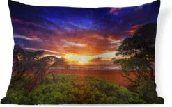 Sierkussens - Kussen - Een Indrukwekkende Zonsondergang Van Hawaii - 60x40 Cm - Kussen Van Katoen
