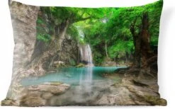 Buitenkussens - Tuin - Erawan Waterval In Jungle Thailand Foto - 60x40 Cm