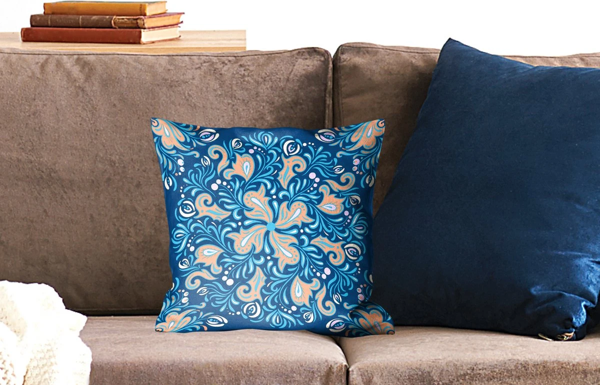 Kussenhoes 40x40 Cm - Bloem - Bladeren - Stippen - Patroon - Katoen / Polyester - Voor Binnen 4 Kussenhoes 40x40 Cm - Bloem - Bladeren - Stippen - Patroon - Katoen / Polyester - Voor Binnen - Afbeelding 2