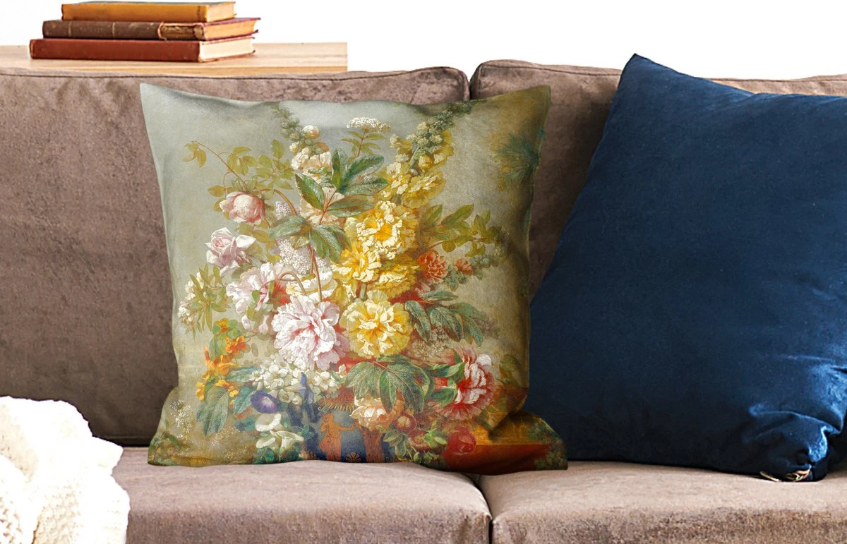 Kussenhoes 50x50 Cm - Grote Vaas Met Bloemen - Josep Mirabent - Schilderij - Katoen / Polyester - Voor Binnen 4 Kussenhoes 50x50 Cm - Grote Vaas Met Bloemen - Josep Mirabent - Schilderij - Katoen / Polyester - Voor Binnen - Afbeelding 2