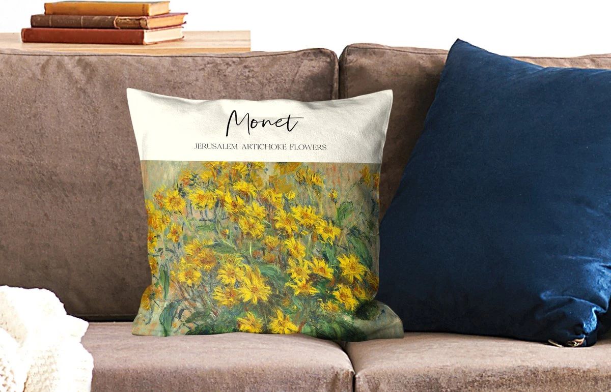 Kussenhoes 45x45 Cm - Schilderij - Jerusalem Artichoke Flowers - Monet - Katoen / Polyester - Voor Binnen 4 Kussenhoes 45x45 Cm - Schilderij - Jerusalem Artichoke Flowers - Monet - Katoen / Polyester - Voor Binnen - Afbeelding 2