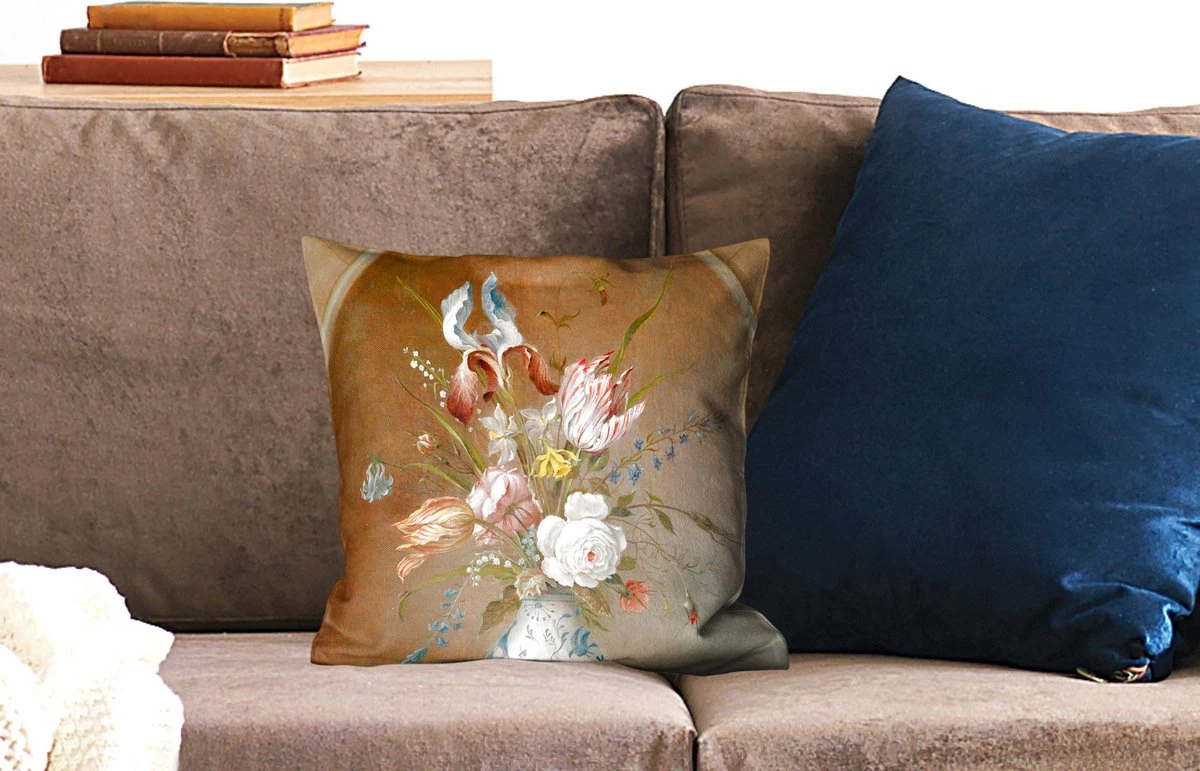 Kussenhoes 40x40 Cm - Bloemstilleven - Balthasar Van Der Ast - Schilderij - Katoen / Polyester - Voor Binnen 4 Kussenhoes 40x40 Cm - Bloemstilleven - Balthasar Van Der Ast - Schilderij - Katoen / Polyester - Voor Binnen - Afbeelding 2