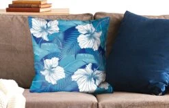 Kussenhoes 50x50 Cm - Tropisch - Bloemen - Blauw - Katoen / Polyester - Voor Binnen -Pillowmonkey 1200x771 167