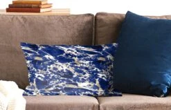 Kussenhoes 50x30 Cm - Blauw - Goud - Marmer - Patroon - Katoen / Polyester - Voor Binnen -Pillowmonkey 1200x771 173