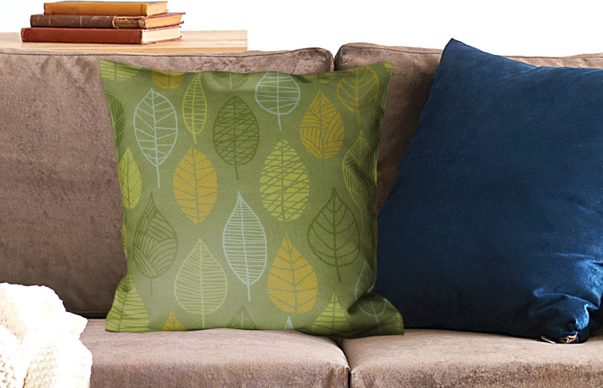 Kussenhoes 50x50 Cm - Natuur - Bladeren - Groen - Katoen / Polyester - Voor Binnen 4 Kussenhoes 50x50 Cm - Natuur - Bladeren - Groen - Katoen / Polyester - Voor Binnen - Afbeelding 2