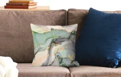 Kussenhoes 40x40 Cm - Goud - Marmer - Groen - Luxe - Glitter - Marmerlook - Katoen / Polyester - Voor Binnen -Pillowmonkey 1200x771 202