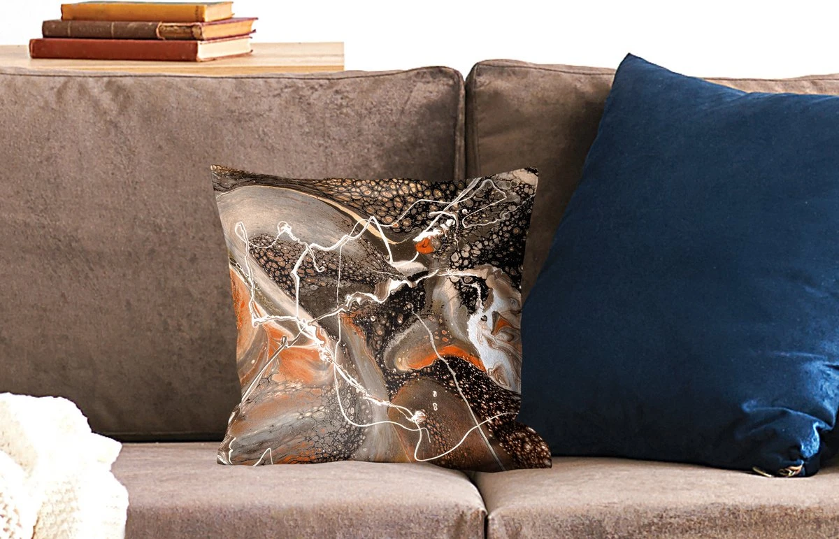 Kussenhoes 40x40 Cm - Acrylverf - Rood - Patronen - Katoen / Polyester - Voor Binnen 4 Kussenhoes 40x40 Cm - Acrylverf - Rood - Patronen - Katoen / Polyester - Voor Binnen - Afbeelding 2