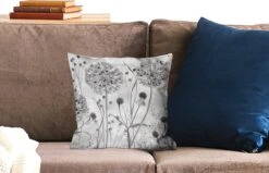 Kussenhoes 40x40 Cm - Olieverf - Stilleven - Zwart - Wit - Katoen / Polyester - Voor Binnen