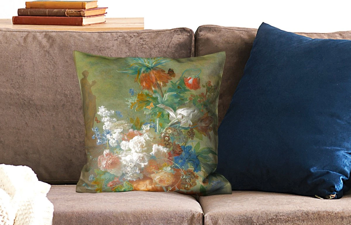 Kussenhoes 45x45 Cm - Stilleven Met Bloemen - Schilderij Van Jan Van Huysum - Katoen / Polyester - Voor Binnen 4 Kussenhoes 45x45 Cm - Stilleven Met Bloemen - Schilderij Van Jan Van Huysum - Katoen / Polyester - Voor Binnen - Afbeelding 2