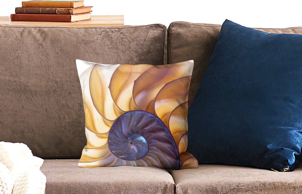 Kussenhoes 40x40 Cm - Schelp - Blauw - Zee - Katoen / Polyester - Voor Binnen 4 Kussenhoes 40x40 Cm - Schelp - Blauw - Zee - Katoen / Polyester - Voor Binnen - Afbeelding 2