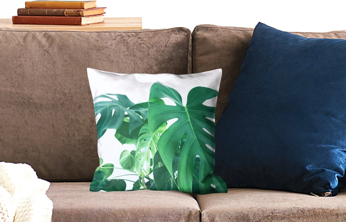 Kussenhoes 40x40 Cm - Enorme Botanische Bladeren Van De Gatenplant - Katoen / Polyester - Voor Binnen 4 Kussenhoes 40x40 Cm - Enorme Botanische Bladeren Van De Gatenplant - Katoen / Polyester - Voor Binnen - Afbeelding 2