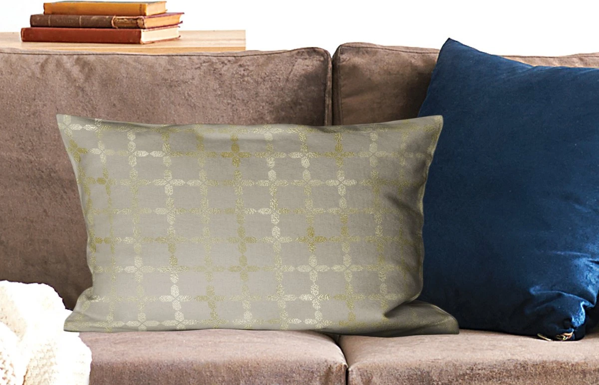 Sierkussens - Kussen - Luxe Patroon Van Lichtgouden Vierkanten Tegen Een Grijze Achtergrond - 60x40 Cm - Kussen Van Katoen 12 Sierkussens - Kussen - Luxe Patroon Van Lichtgouden Vierkanten Tegen Een Grijze Achtergrond - 60x40 Cm - Kussen Van Katoen - Afbeelding 10