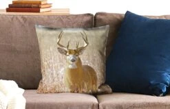Sierkussens - Kussentjes Woonkamer - 45x45 Cm - Hert - Gras - Herfst - Dieren - Natuur - Gewei -Pillowmonkey 1200x771 408