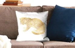 Sierkussen - Vintage Jaguar - Goud - 45 Cm X 45 Cm -Pillowmonkey 1200x771 419