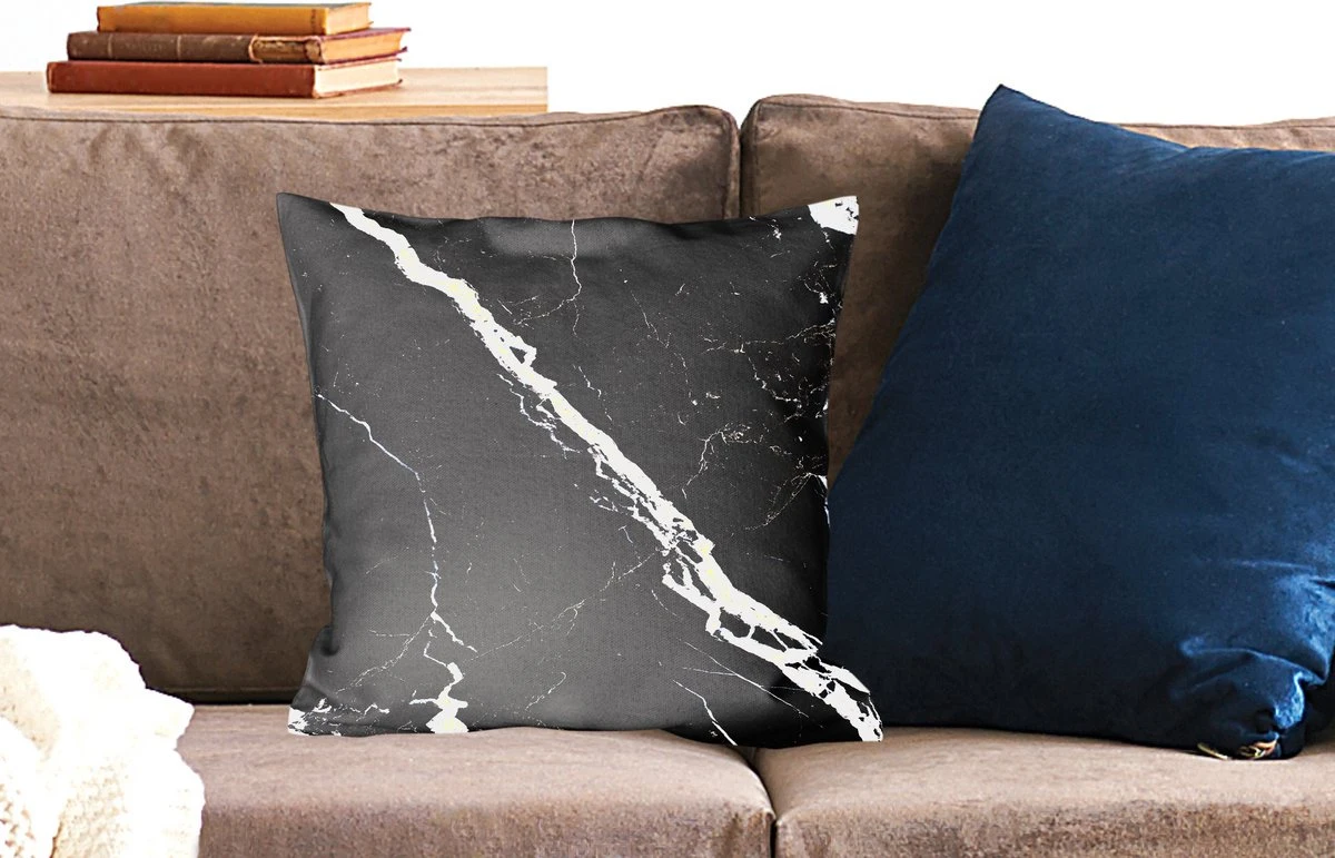 Sierkussens - Kussentjes Woonkamer - 45x45 Cm - Marmer - Zwart - Wit - Patronen 10 Sierkussens - Kussentjes Woonkamer - 45x45 Cm - Marmer - Zwart - Wit - Patronen - Afbeelding 8
