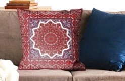 Kussenhoes 60x60 Cm - Perzisch Tapijt - Mandala - Rood - Katoen / Polyester - Voor Binnen -Pillowmonkey 1200x771 45