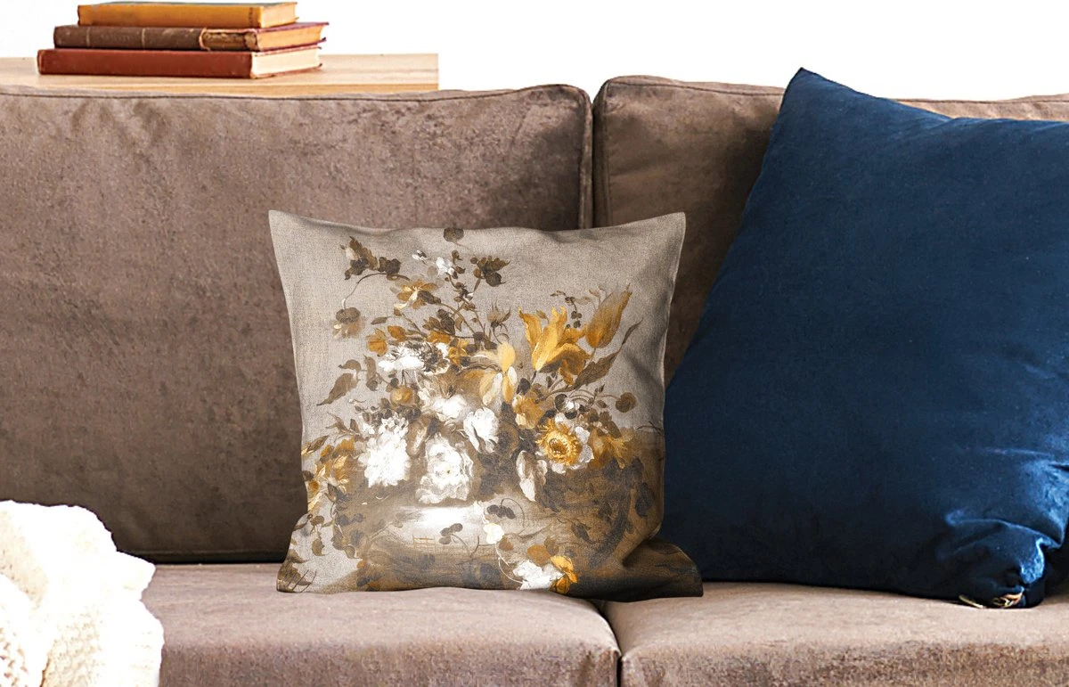 Kussenhoes 40x40 Cm - Bloemen - Oude Meesters - Geel - Katoen / Polyester - Voor Binnen 4 Kussenhoes 40x40 Cm - Bloemen - Oude Meesters - Geel - Katoen / Polyester - Voor Binnen - Afbeelding 2