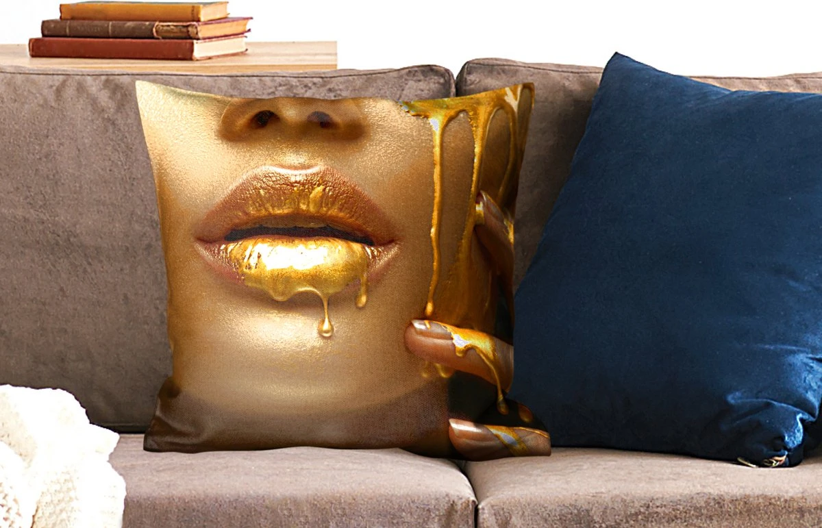 Sierkussen - Kussens Vrouw Verf - Goud - 50 Cm X 50 Cm 8 Sierkussen - Kussens Vrouw Verf - Goud - 50 Cm X 50 Cm - Afbeelding 6