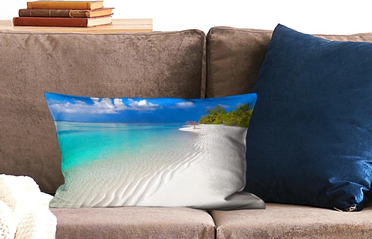 Sierkussens - Kussen - Uitzicht Vanaf Het Tropische Strand Op Het Azuurblauwe Water - 50x30 Cm - Kussen Van Katoen 4 Sierkussens - Kussen - Uitzicht Vanaf Het Tropische Strand Op Het Azuurblauwe Water - 50x30 Cm - Kussen Van Katoen - Afbeelding 2