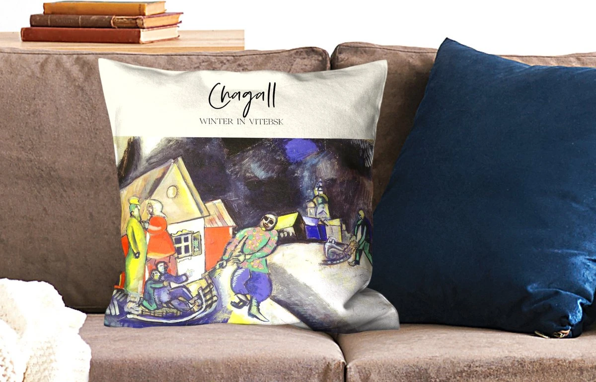 Sierkussens - Kussentjes Woonkamer - 50x50 Cm - Chagall - Winter In Vitebsk - Schilderij 9 Sierkussens - Kussentjes Woonkamer - 50x50 Cm - Chagall - Winter In Vitebsk - Schilderij - Afbeelding 7