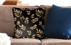 Kussenhoes 50x50 Cm - Blad - Patronen - Goud - Katoen / Polyester - Voor Binnen -Pillowmonkey 1200x771 63