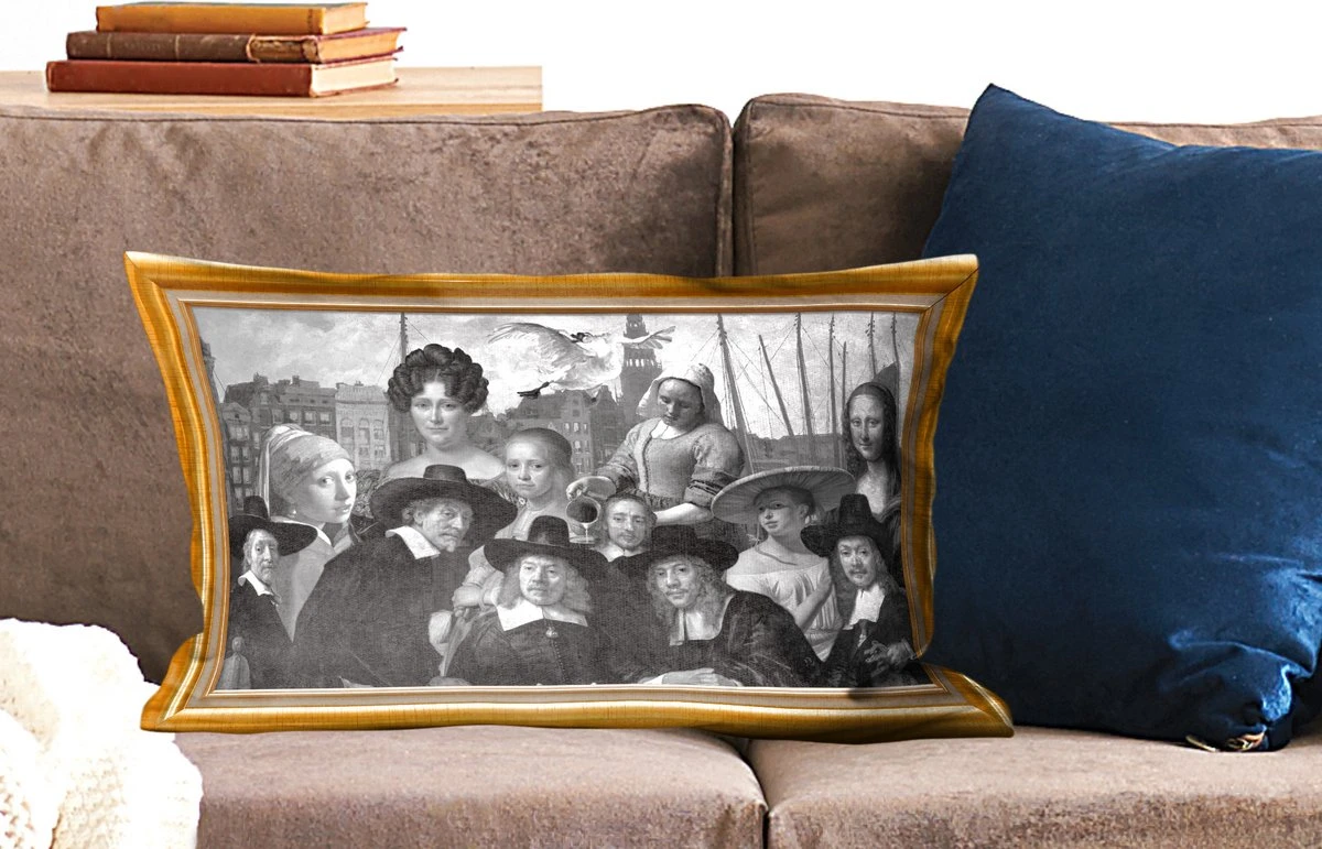 Kussenhoes 60x40 Cm - Oude Meesters - Kunst - Lijst - Goud - Katoen / Polyester - Voor Binnen 3 Kussenhoes 60x40 Cm - Oude Meesters - Kunst - Lijst - Goud - Katoen / Polyester - Voor Binnen