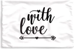 Kussenhoes 50x30 Cm - Quote With Love - Katoen / Polyester - Voor Binnen