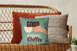 Kussenhoes 40x40 Cm - Koffie - Spreuken - Retro - Turquoise - Katoen / Polyester - Voor Binnen 11 Kussenhoes 40x40 Cm - Koffie - Spreuken - Retro - Turquoise - Katoen / Polyester - Voor Binnen -Pillowmonkey 1200x800 1013