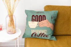 Kussenhoes 40x40 Cm - Koffie - Spreuken - Retro - Turquoise - Katoen / Polyester - Voor Binnen 12 Kussenhoes 40x40 Cm - Koffie - Spreuken - Retro - Turquoise - Katoen / Polyester - Voor Binnen -Pillowmonkey 1200x800 1014